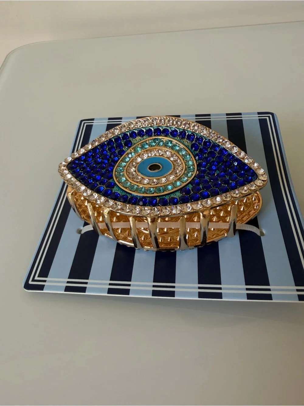 Piper·k blue evil eye metal hair claw clip